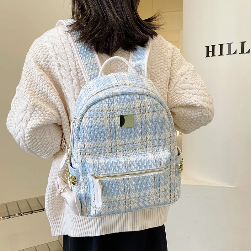 Yalu PU Backpack Regular Women's Black/Blue-11
