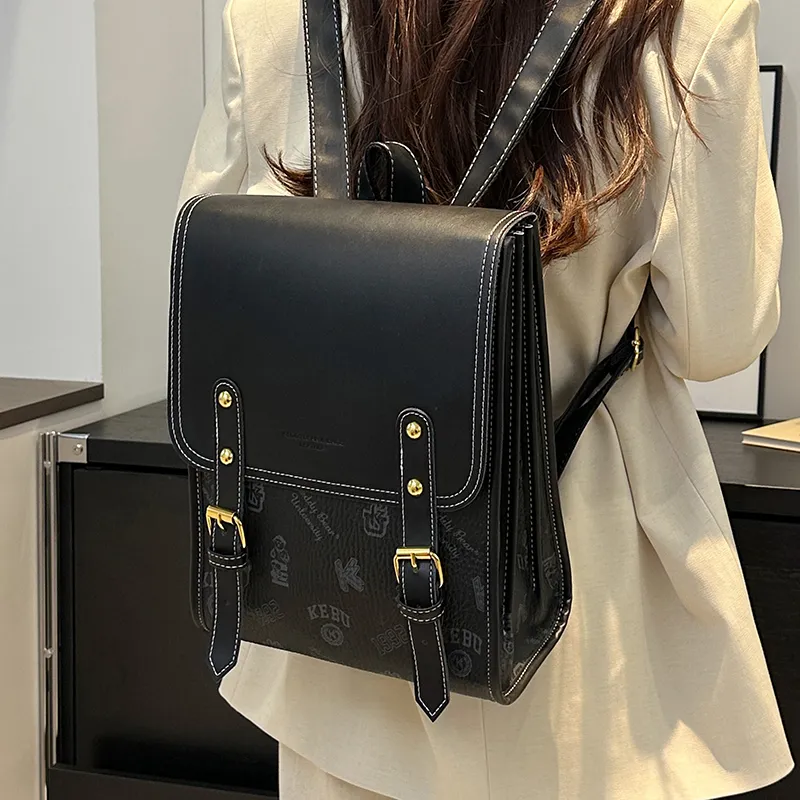 Yalu PU Backpack Women's White/Black/Pink/Brown-12