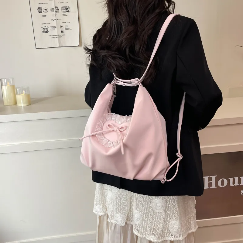 Yalu PU Backpack Shoulder Bag Regular Women's Black/Blue/Pink-17