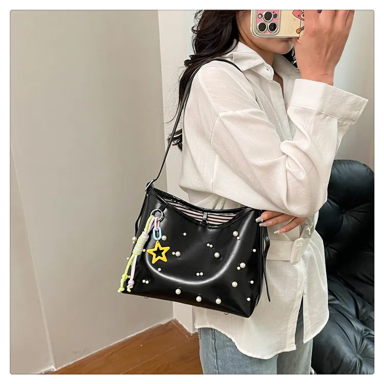 Yalu PU Underarm Shoulder Bag Women's White/Pink/Black/Light Purple-10