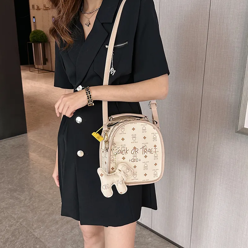 Yalu PU Backpack Regular Women's White/Brown/Coffee/Pink-4