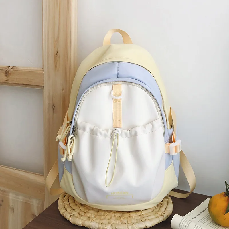 Yalu Nylon Backpack Women's Black/Blue Pink/Red Orange/Blue Yellow-23