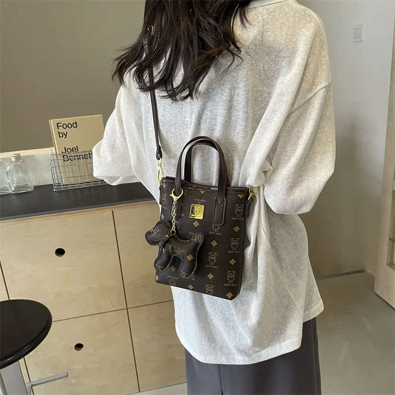 Yalu PU One Shoulder Handbag Women's Ecru/Pink/Brown/Coffee-23