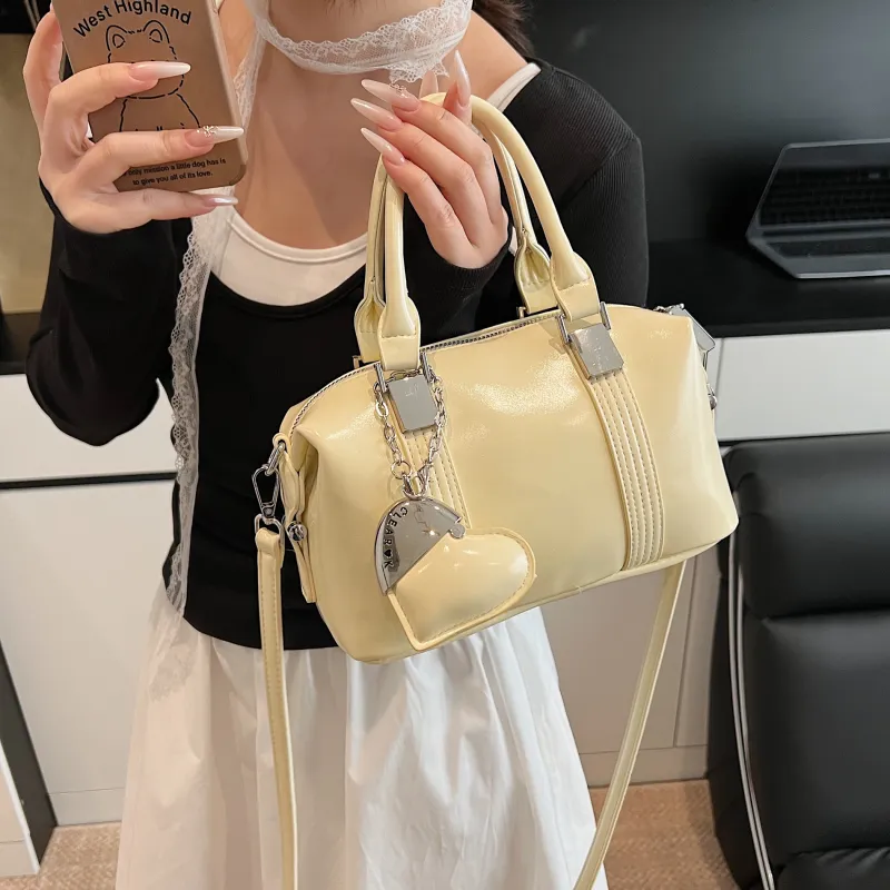 Yalu PU Handbag Women's Black/Light Yellow/Light Pink/White-10
