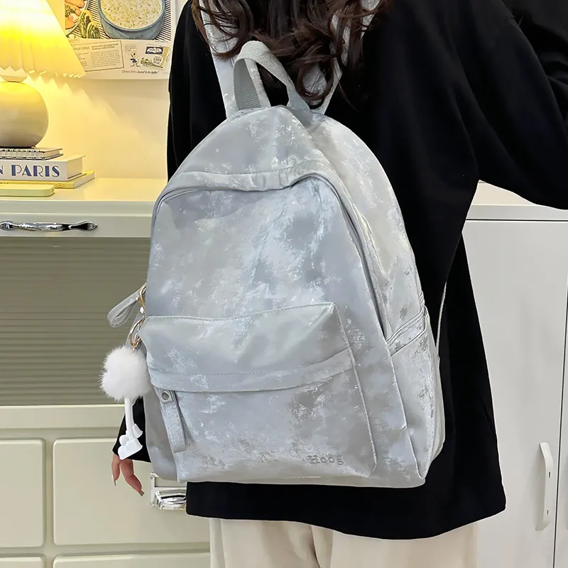 Yalu PU Backpack Regular Unisex White/Silver/Black/Blue/Pink-27