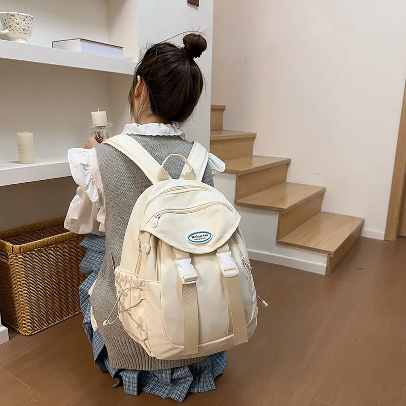 Yalu Nylon Backpack Regular Unisex Black/White/Blue/Red-6