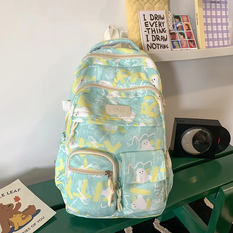 Yalu Nylon Backpack Unisex Multicolor-25