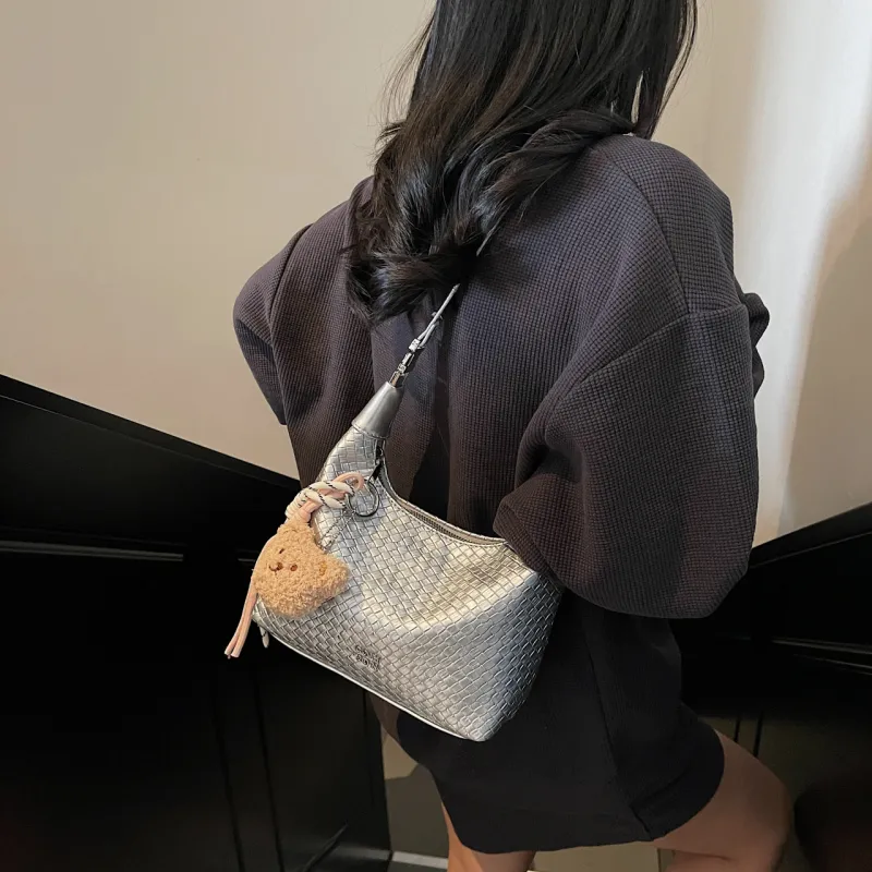 Yalu PU Shoulder Bag, Crossbody Bag, Handbag Women's Black/Ecru/Silver/Blue/Pink-17