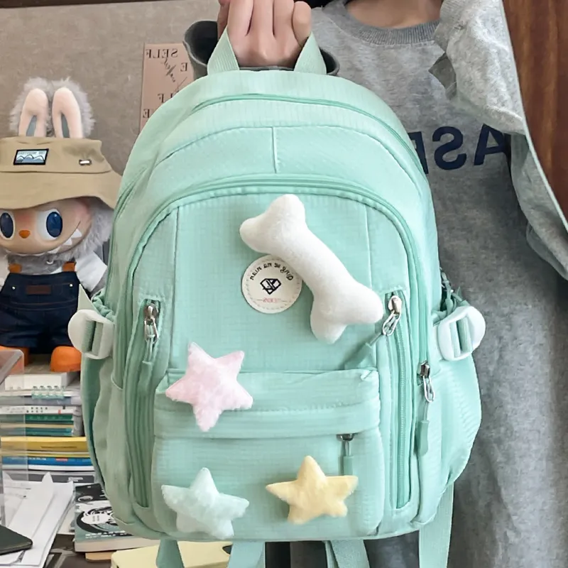 Yalu Nylon Backpack Women's White/Gray/Purple/Green/Yellow-20