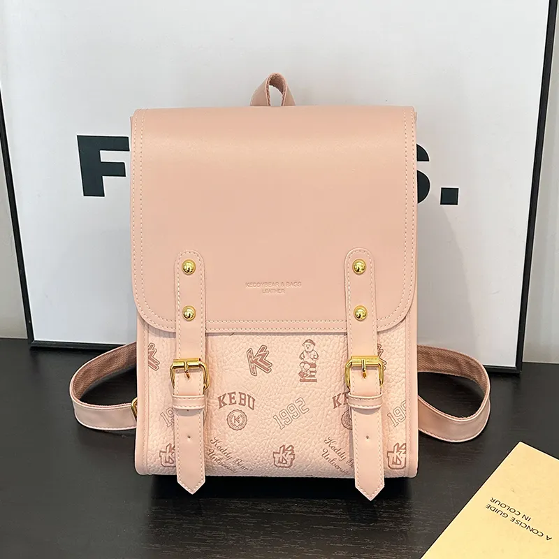Yalu PU Backpack Women's White/Black/Pink/Brown-15