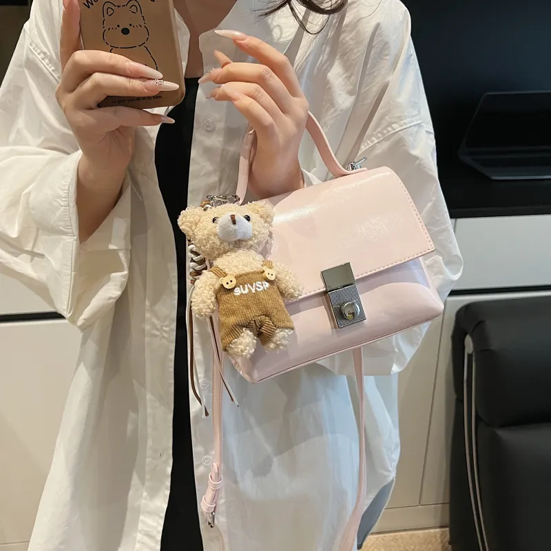 Yalu PU Handbag, Shoulder Bag, Crossbody Bag Regular Women's Black/Light Pink/White/Light Yellow-11