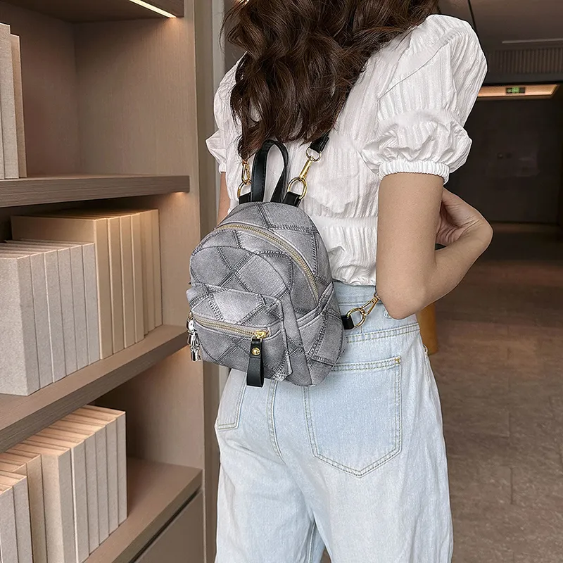 Yalu PU Backpack Women's Black/Blue-4