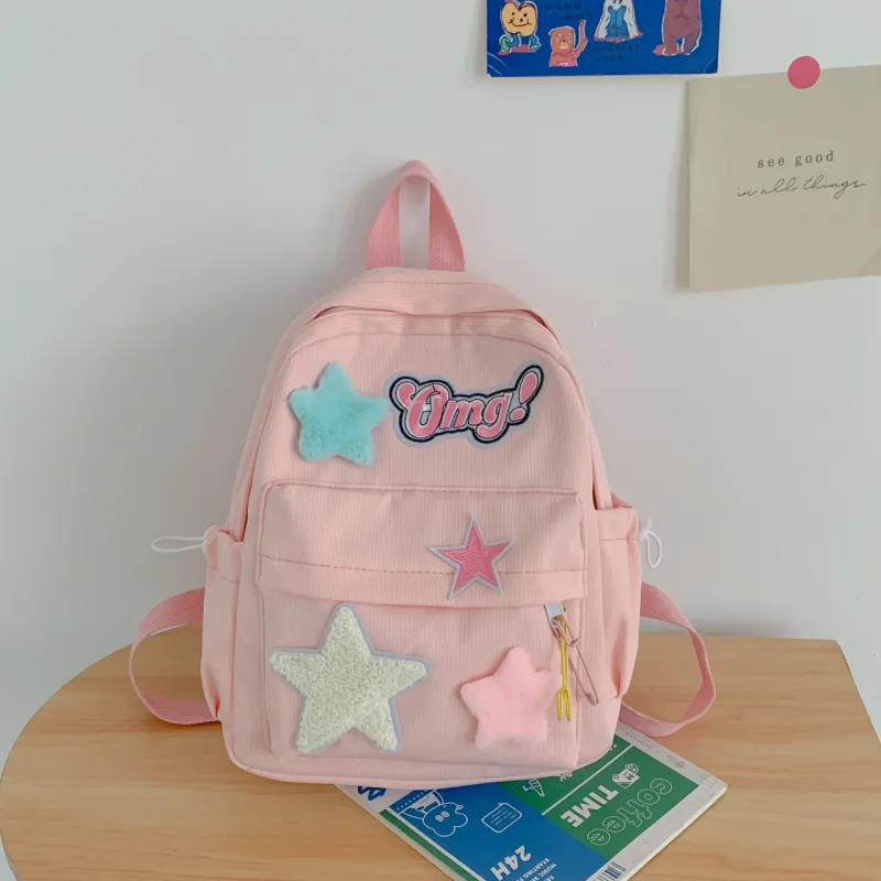 Yalu Nylon Backpack Regular Unisex Yellow/Green/Pink-20
