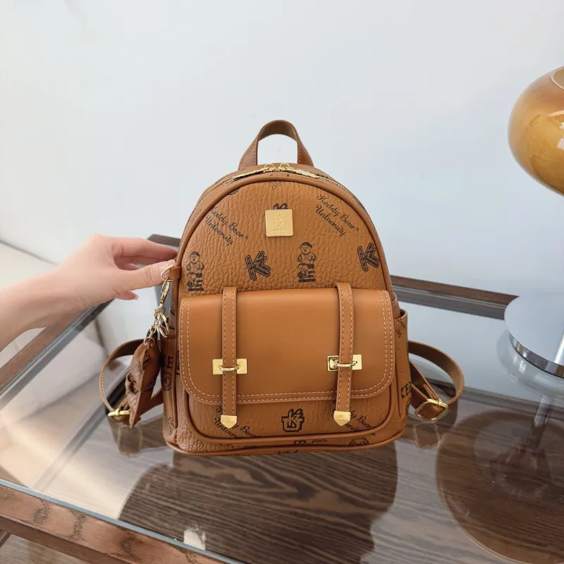 Yalu PU Backpack Women's Ecru/Brown/Pink/Black-7