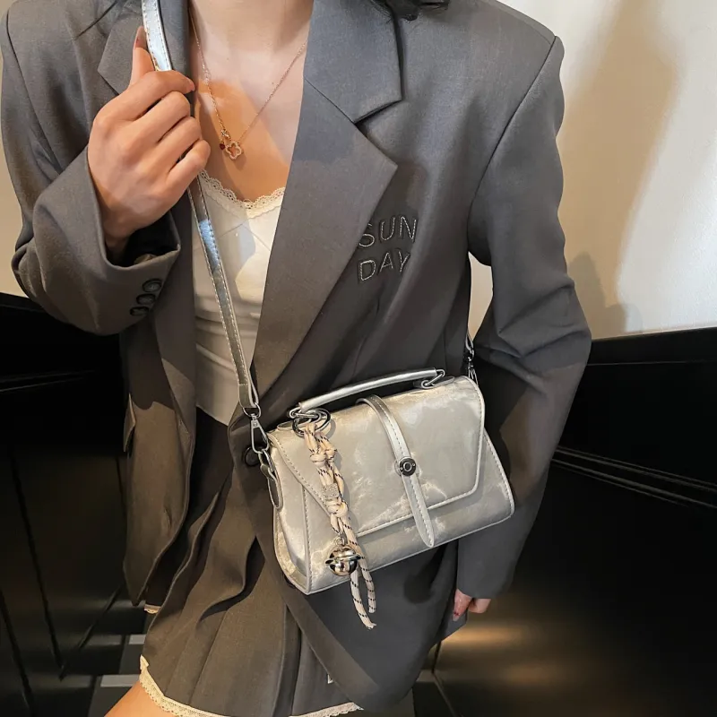 Yalu PU Shoulder Bag, Crossbody Bag, Handbag Women's Black/Pink/Ecru/Blue/Silver-32