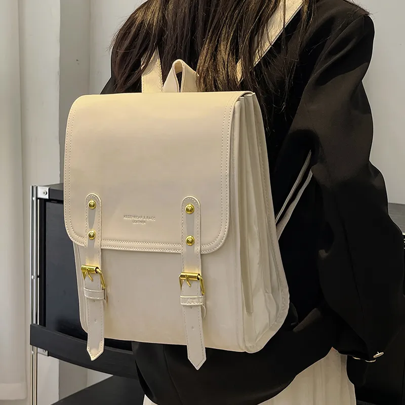 Yalu PU Backpack Women's Pink/Ecru/Silver/Black-12