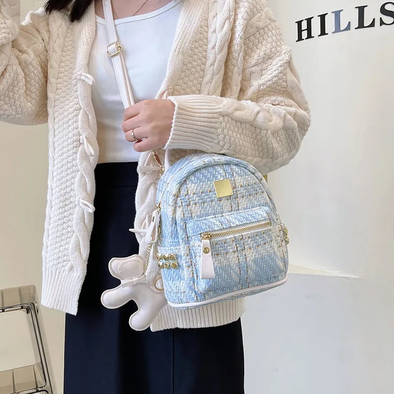 Yalu PU Backpack Regular Women's Black/Blue-9