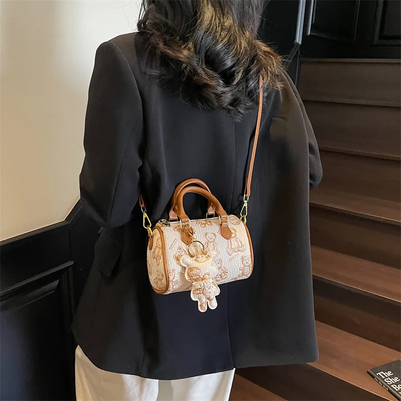 Yalu PU One Shoulder Handbag Women's White/Black/Pink/Brown-6