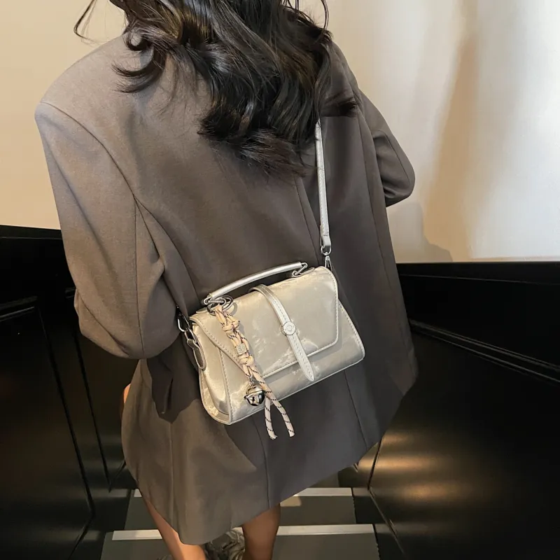 Yalu PU Shoulder Bag, Crossbody Bag, Handbag Women's Black/Pink/Ecru/Blue/Silver-33