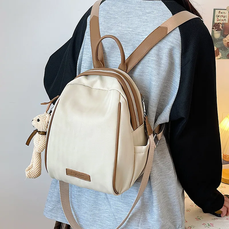 Yalu Nylon Backpack Regular Unisex White/Black/Khaki/Blue/Dark Brown-15