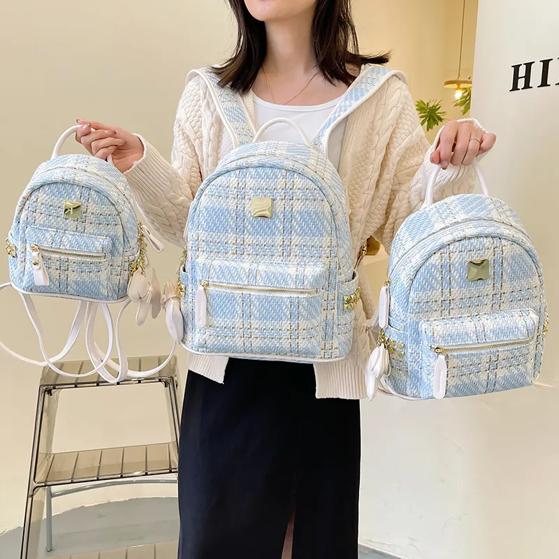Yalu PU Backpack Regular Women's Black/Blue-8