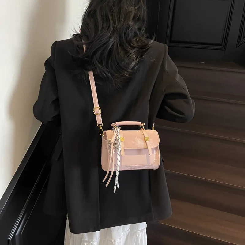 Yalu PU Shoulder Bag, Crossbody Bag, Handbag Women's Ecru/Pink/Khaki-12