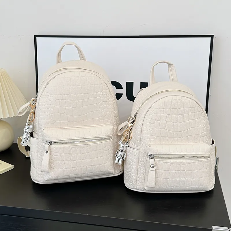 Yalu PU Backpack Women's Black/White-9