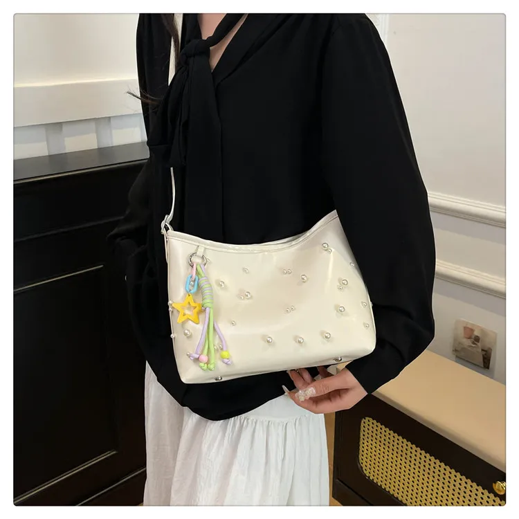 Yalu PU Underarm Shoulder Bag Women's White/Pink/Black/Light Purple-4