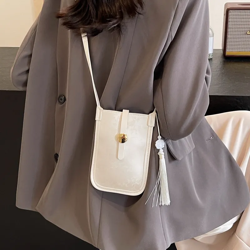 Yalu PU Shoulder Bag Regular Women's Black/Ecru/Silver/Pink-6
