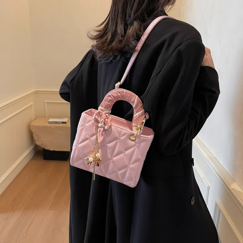 Yalu PU Shoulder Bag, Crossbody Bag, Handbag Regular Women's Black/Ecru/Pink/Burgundy-19