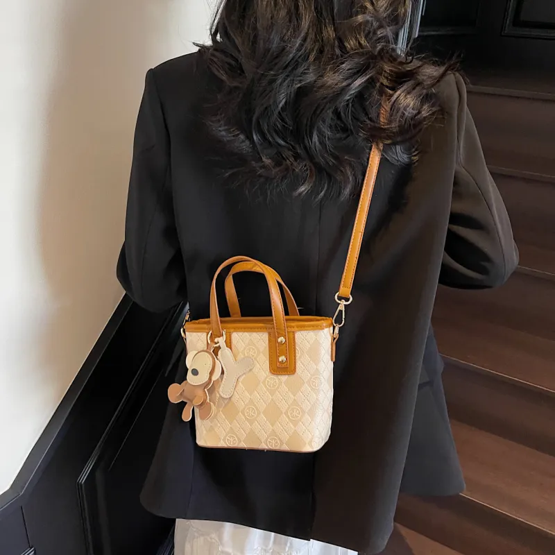 Yalu PU Handbag, Shoulder Bag, Crossbody Bag Women's Black/White & Brown/White & Coffee-13