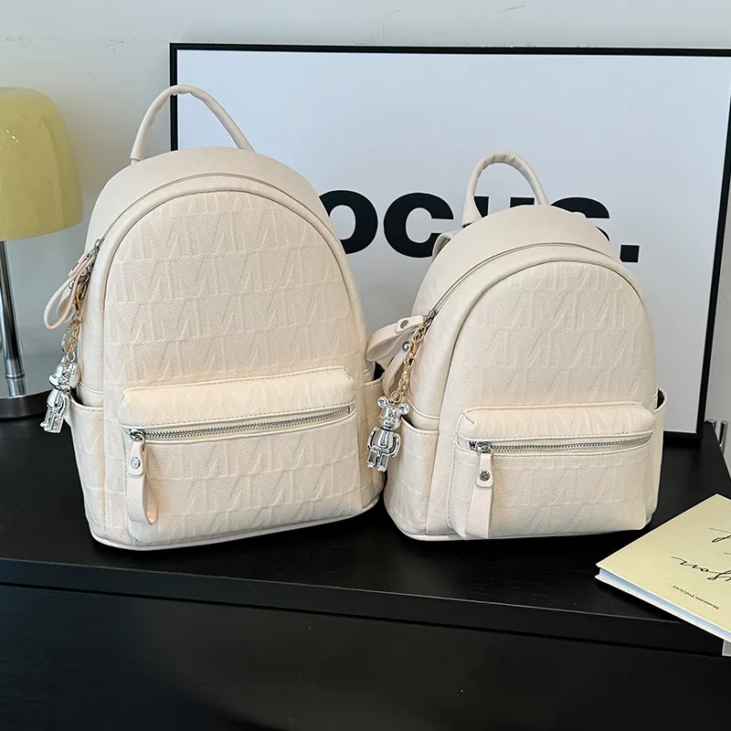 Yalu PU Backpack Women's Black/White-8