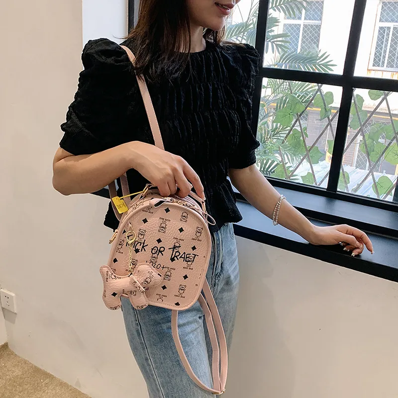 Yalu PU Backpack Regular Women's White/Brown/Coffee/Pink-19