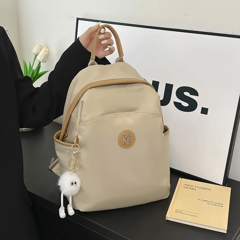 Yalu Nylon Backpack Unisex Ecru/Black Gray/Khaki-16