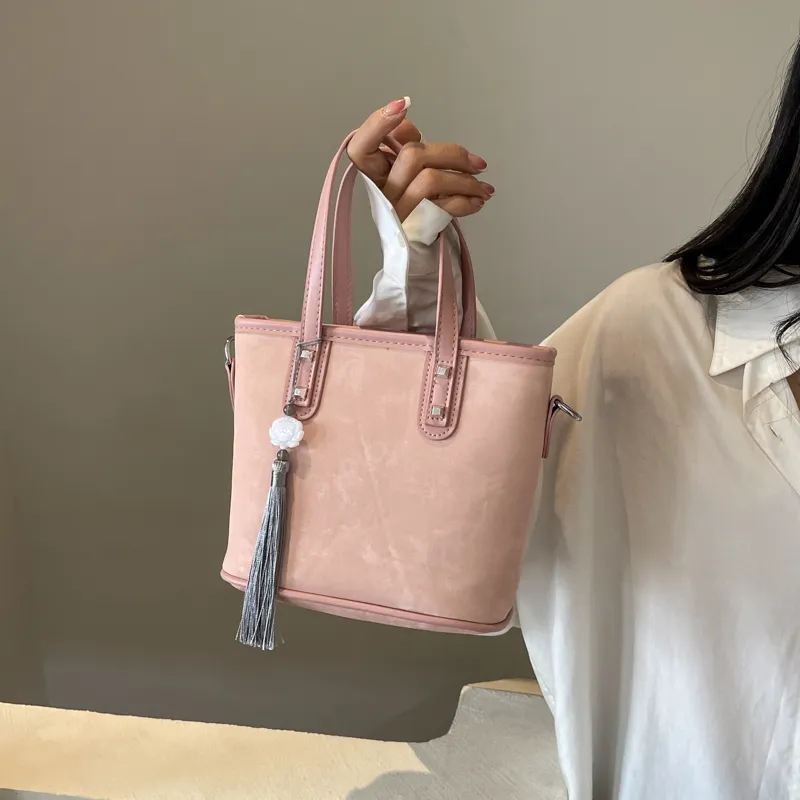 Yalu PU Handbag Regular Women's Black/Ecru/Silver/Pink-27