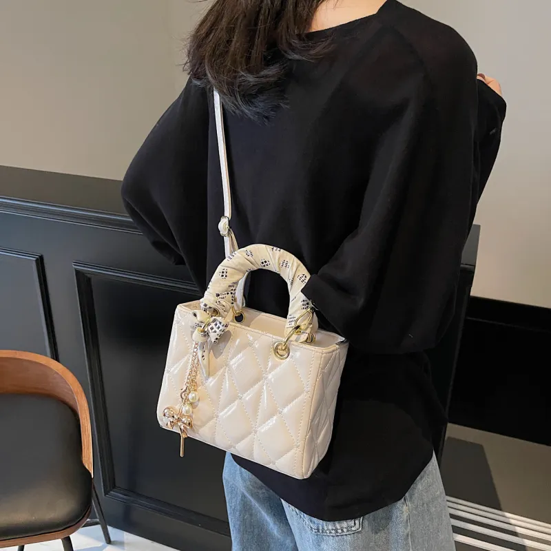 Yalu PU Shoulder Bag, Crossbody Bag, Handbag Regular Women's Black/Ecru/Pink/Burgundy-13