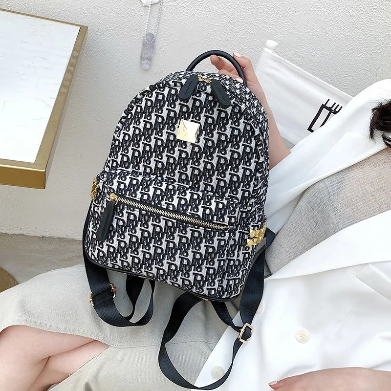 Yalu PU Backpack Women's Gray Blue/Black-10