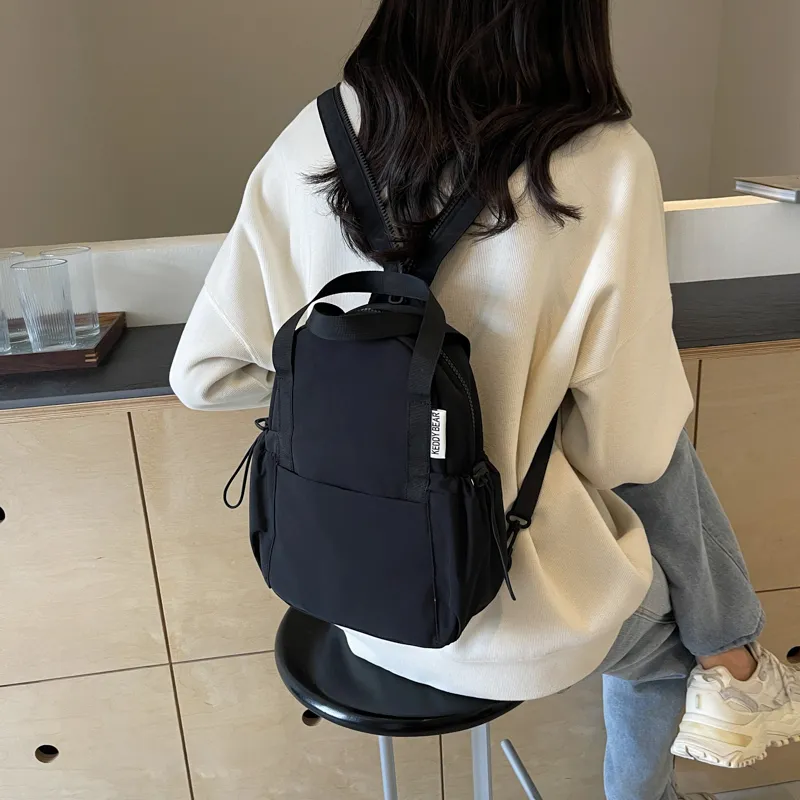 Yalu Fabric Backpack Women's Black/Ecru/Green/Orange-4