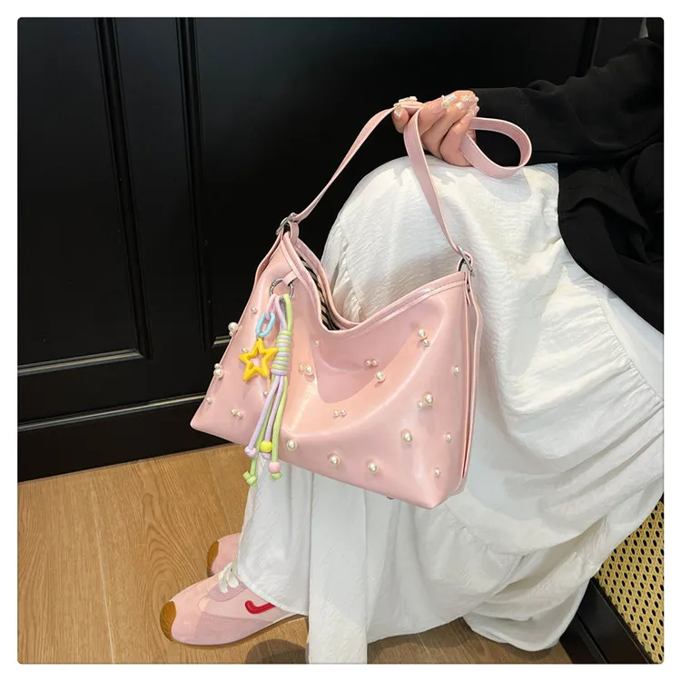 Yalu PU Underarm Shoulder Bag Women's White/Pink/Black/Light Purple-16