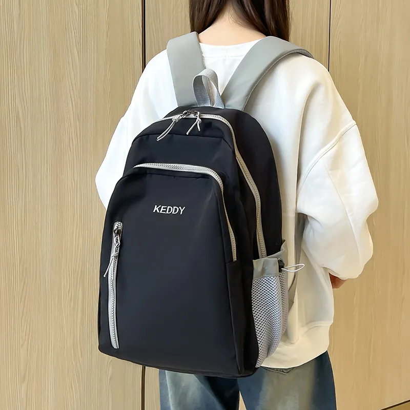 Yalu Nylon Fabric Backpack Regular Unisex White/Black/Coffee/Brown-9