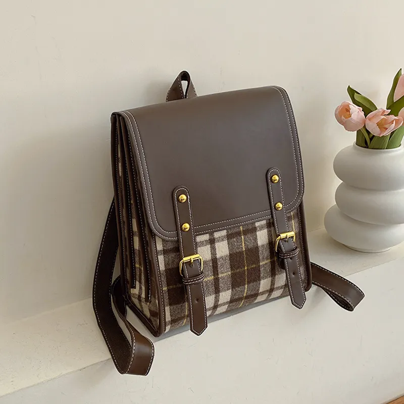 Yalu PU Backpack Women's Brown/Coffee-8
