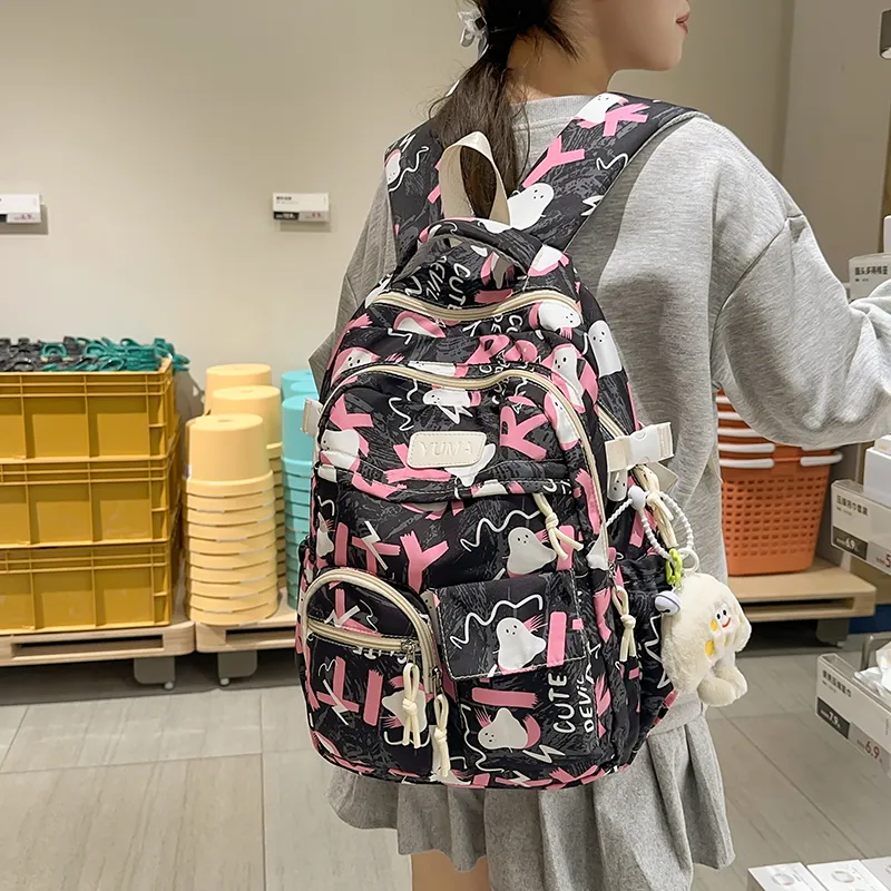 Yalu Nylon Backpack Unisex Multicolor-9