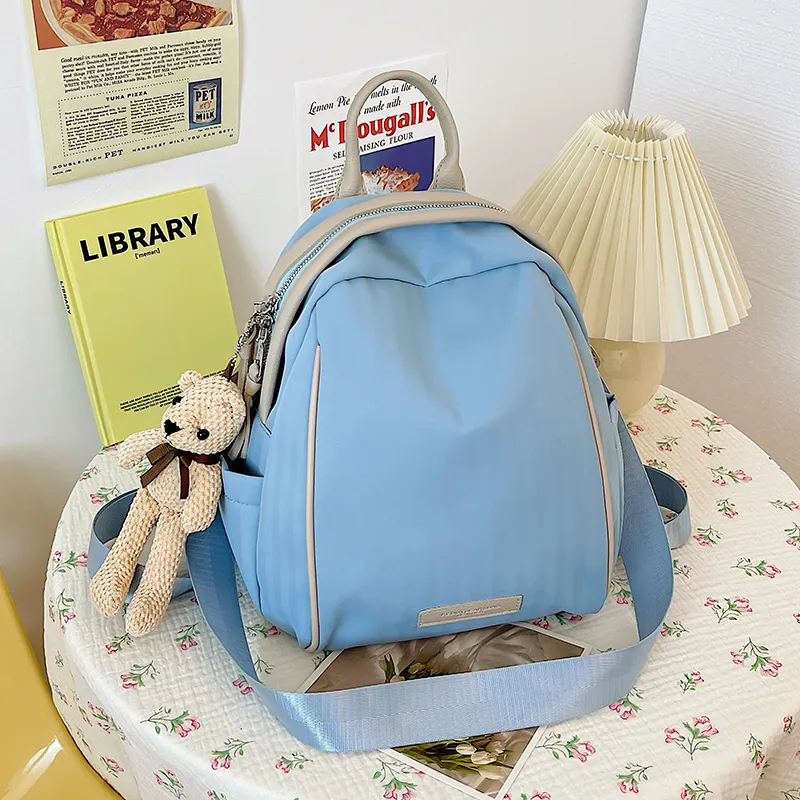 Yalu Nylon Backpack Regular Unisex White/Black/Khaki/Blue/Dark Brown-30