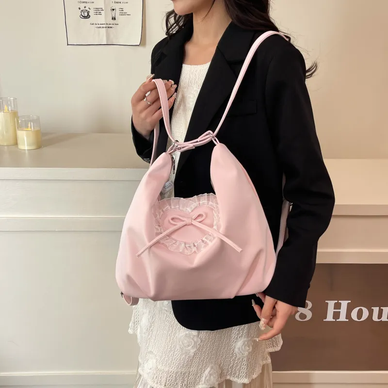 Yalu PU Backpack Shoulder Bag Regular Women's Black/Blue/Pink-16