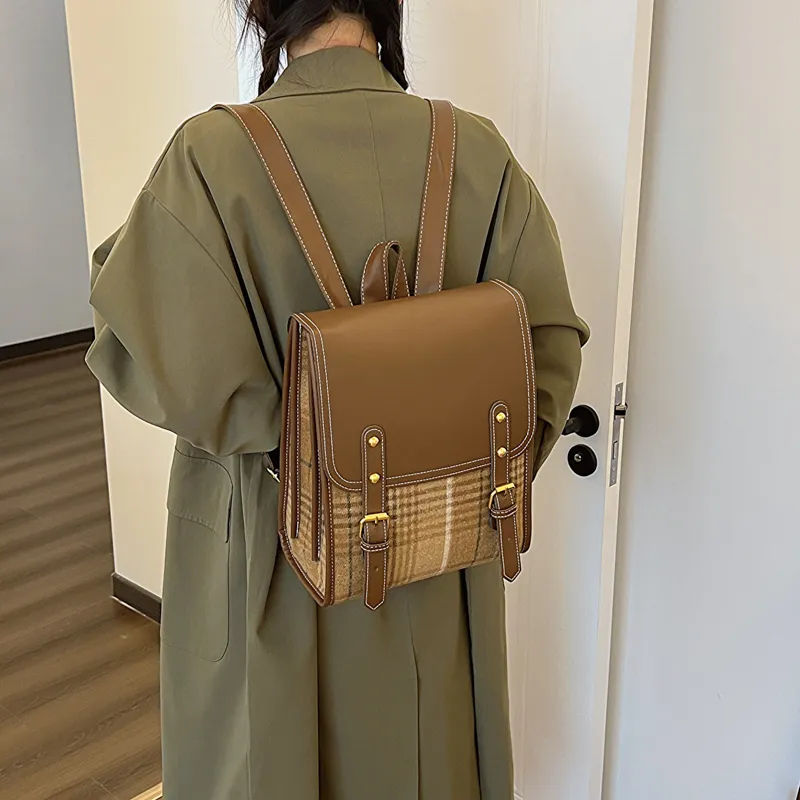 Yalu PU Backpack Women's Brown/Coffee-4