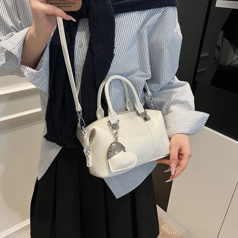 Yalu PU Handbag Women's Black/Light Yellow/Light Pink/White-26