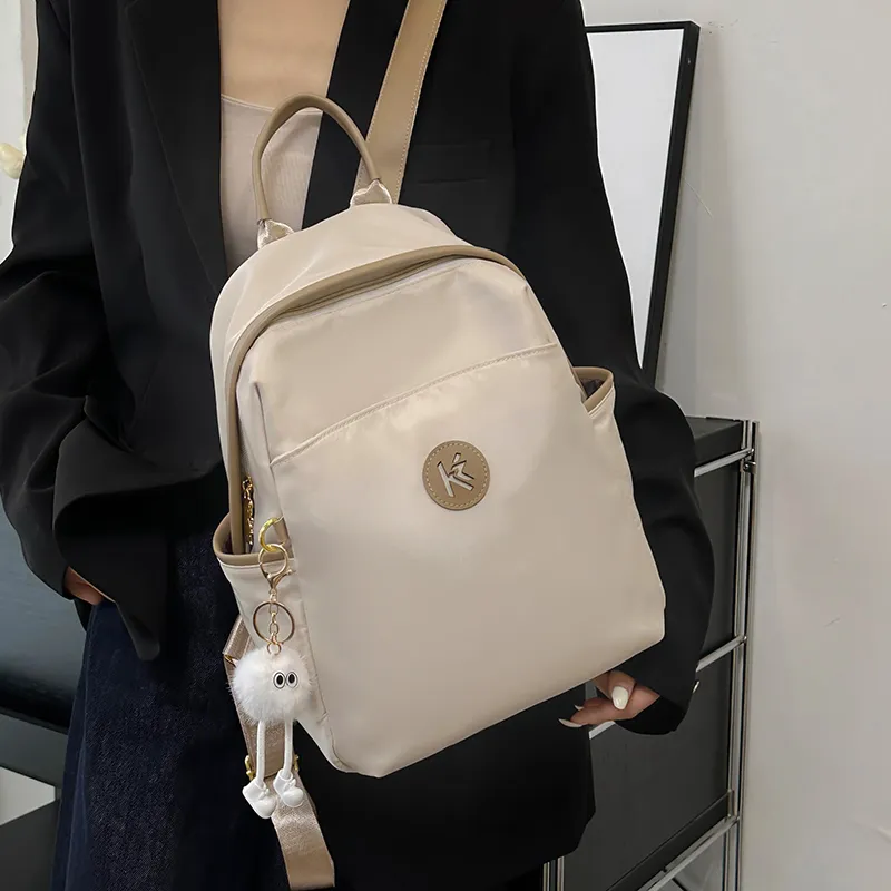 Yalu Nylon Backpack Unisex Ecru/Black Gray/Khaki-6