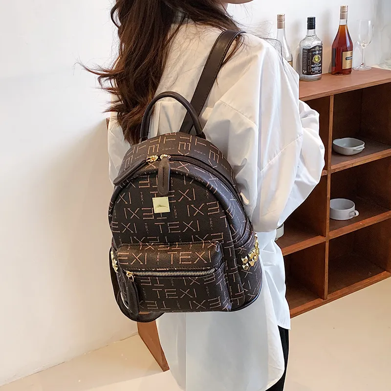 Yalu PU Backpack Women's White/Coffee/Brown-9
