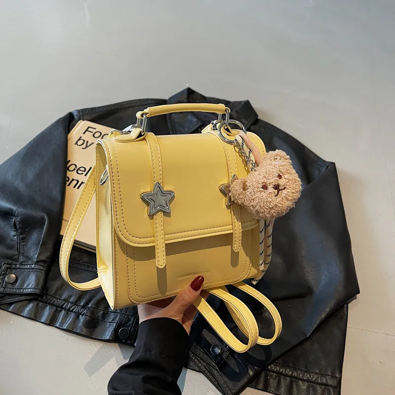 Yalu PU Backpack Unisex Black/Ecru/White Khaki/Silver/Yellow-27