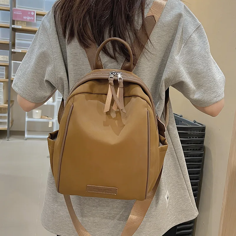 Yalu Nylon Backpack Regular Unisex White/Black/Khaki/Blue/Dark Brown-21